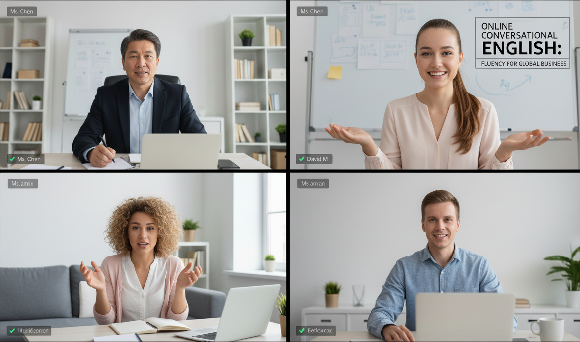 ludzie uczący się angielskiego online